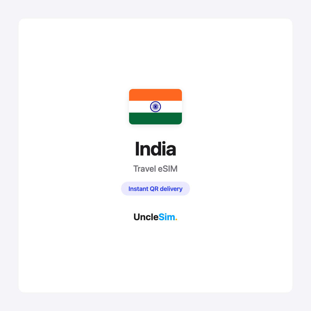 India travel eSIM cover card by UncleSim