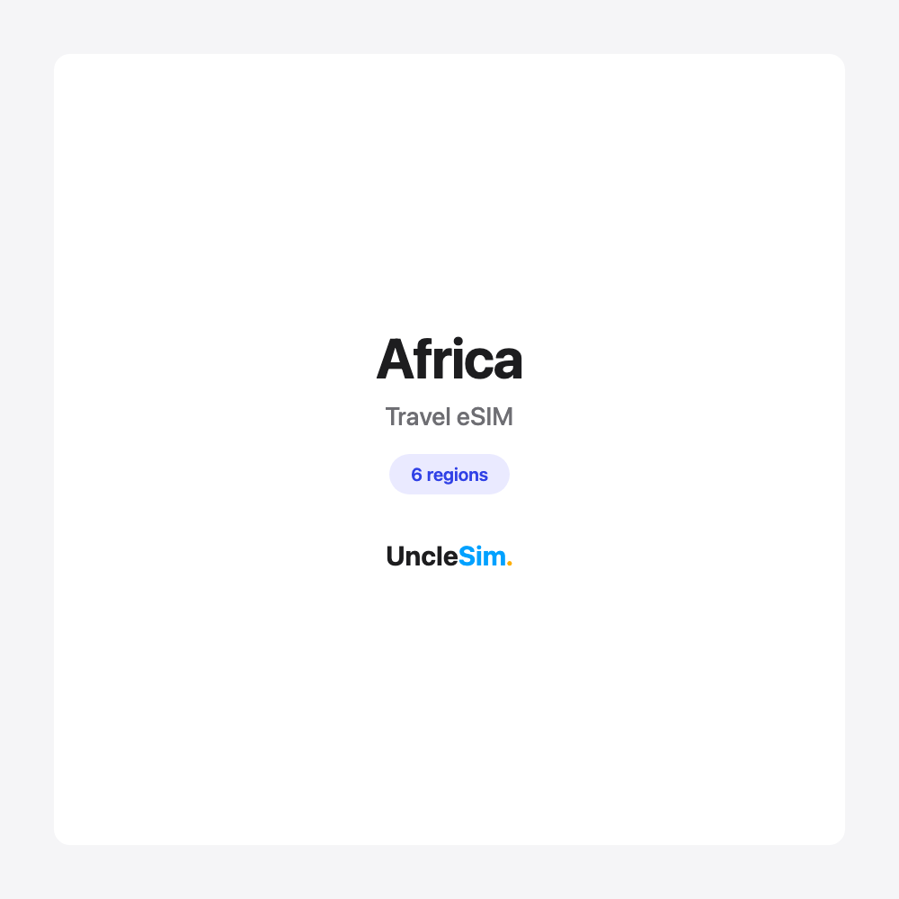 Africa travel eSIM cover card by UncleSim