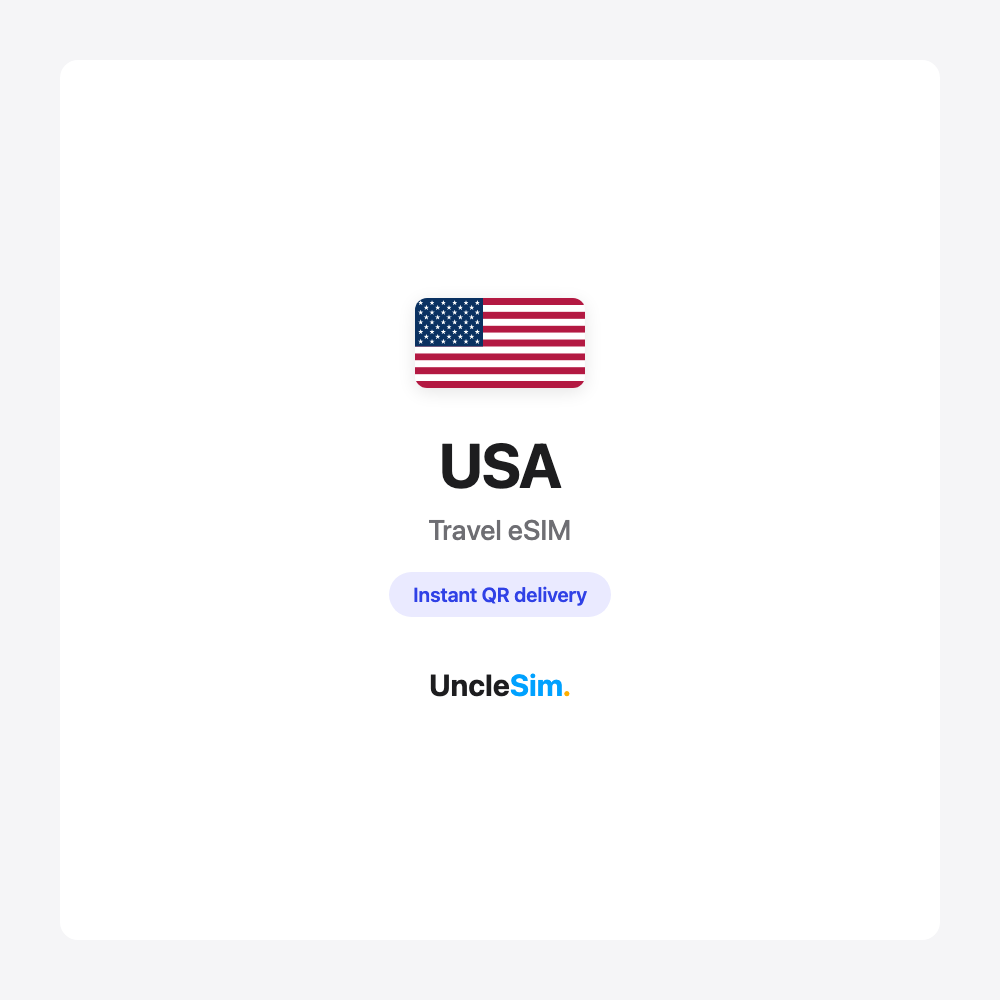 USA travel eSIM cover card by UncleSim