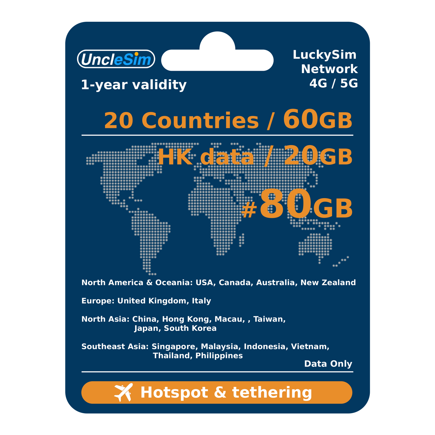 Multi-country Asia prepaid eSIM 60GB roaming data unlimited