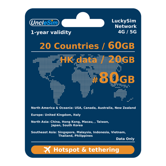 Multi-country Asia prepaid eSIM 60GB roaming data unlimited