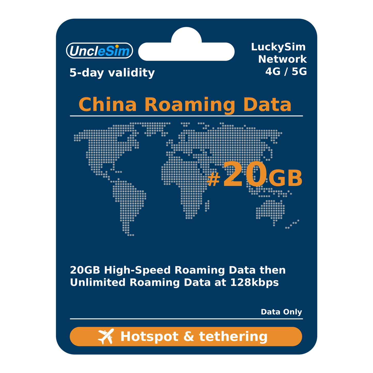 5 Days | China (Unicom) Roaming Data 20GB-∞