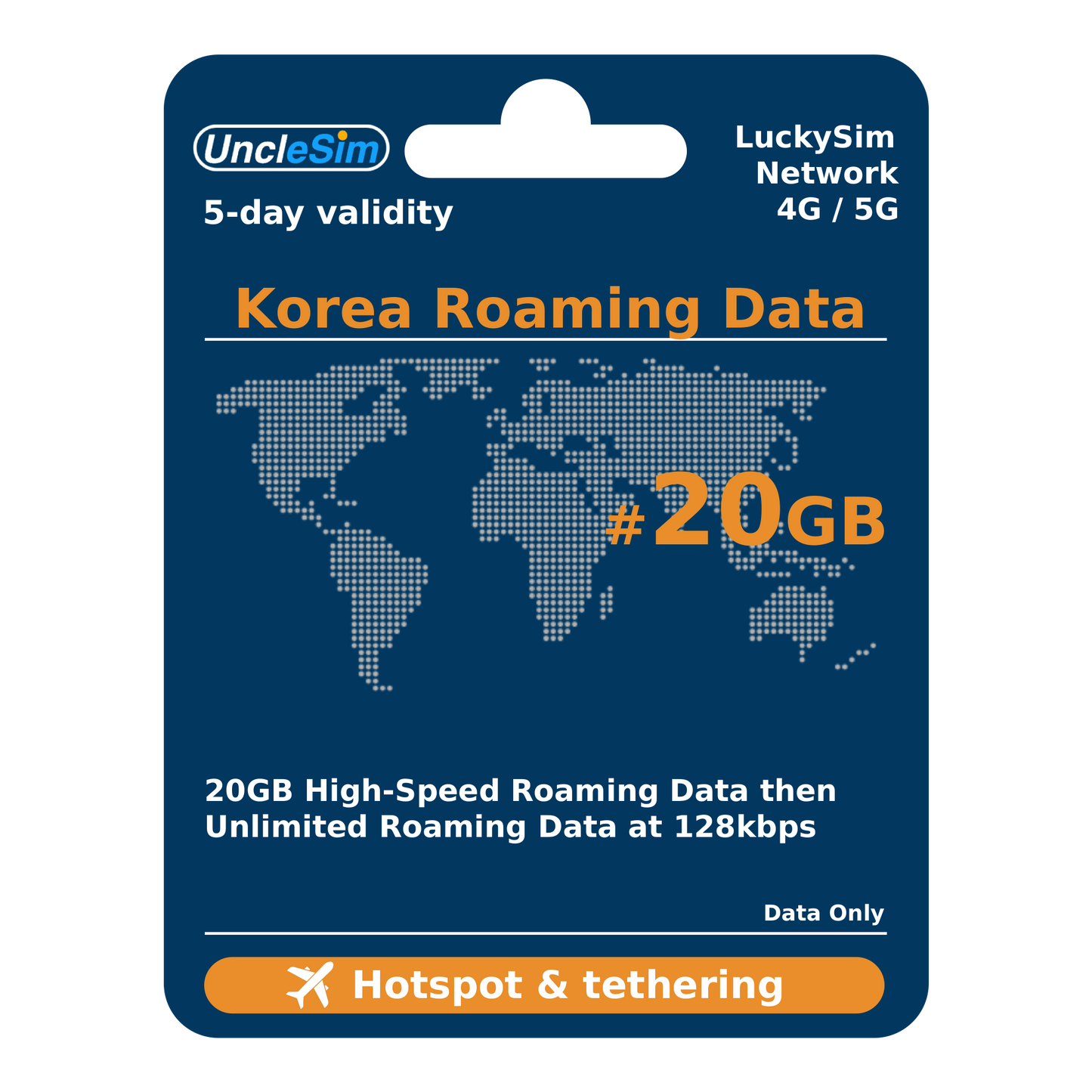 5 Days | Korea (SKT) Roaming Data 20GB-∞