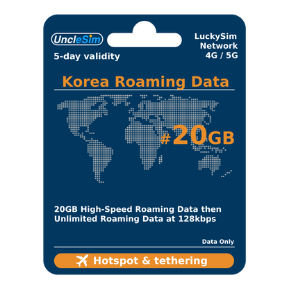 5 Days | Korea (SKT) Roaming Data 20GB-∞