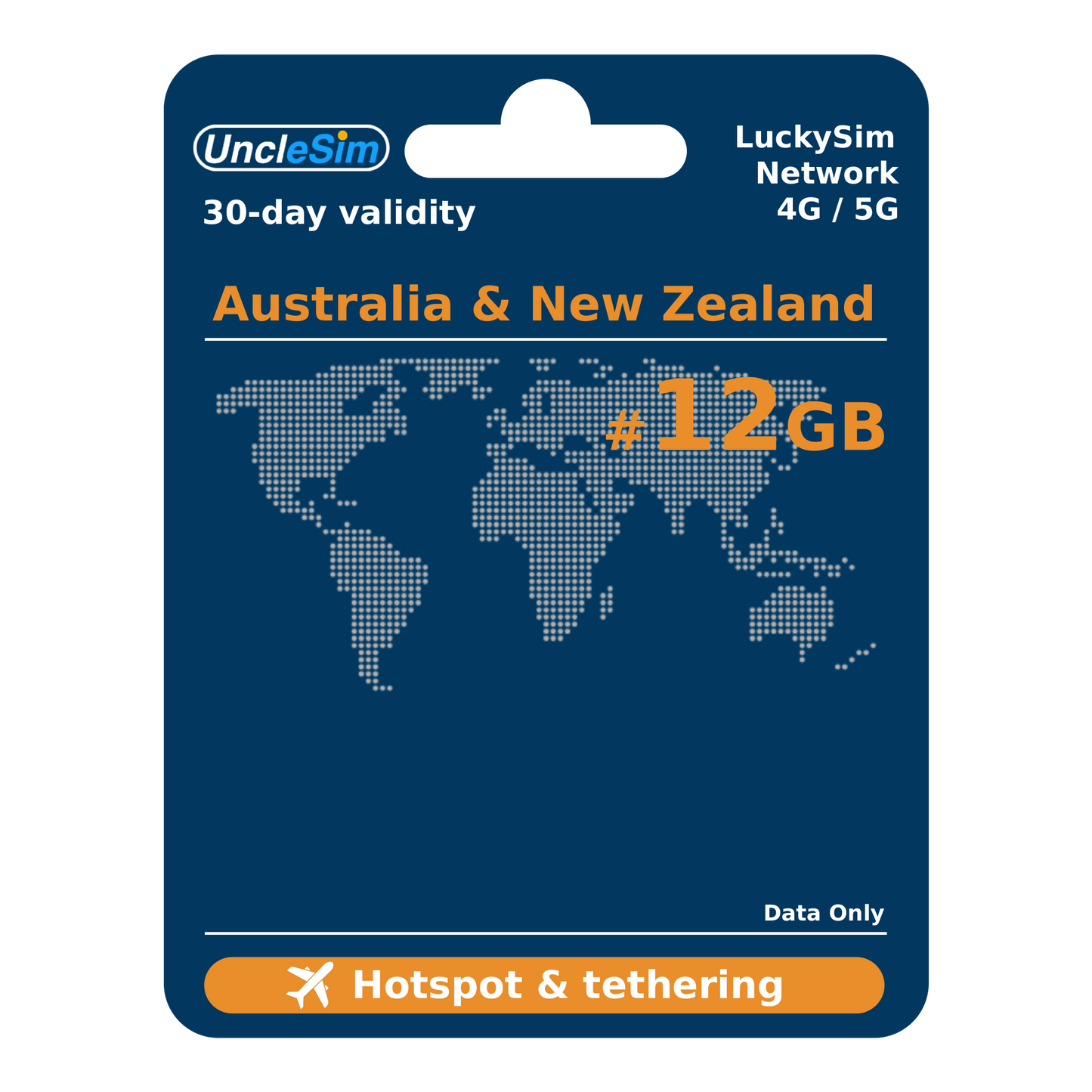30 Days | AU+NZ Roaming Data 12GB