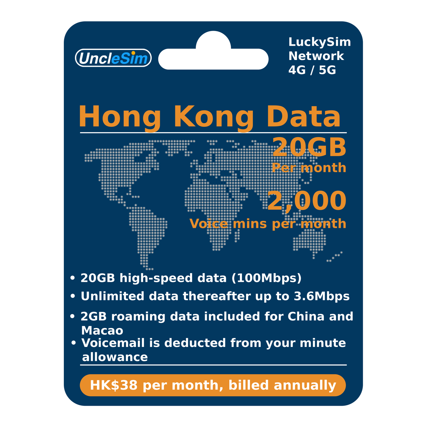 MNP Service - LuckySim $48/Month (Annual Plan) - eSIM