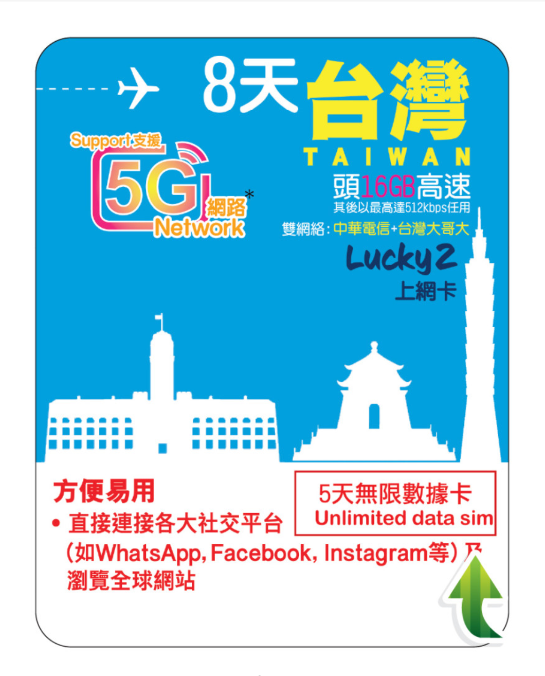 8 Days | Taiwan Roaming Data 16GB-∞