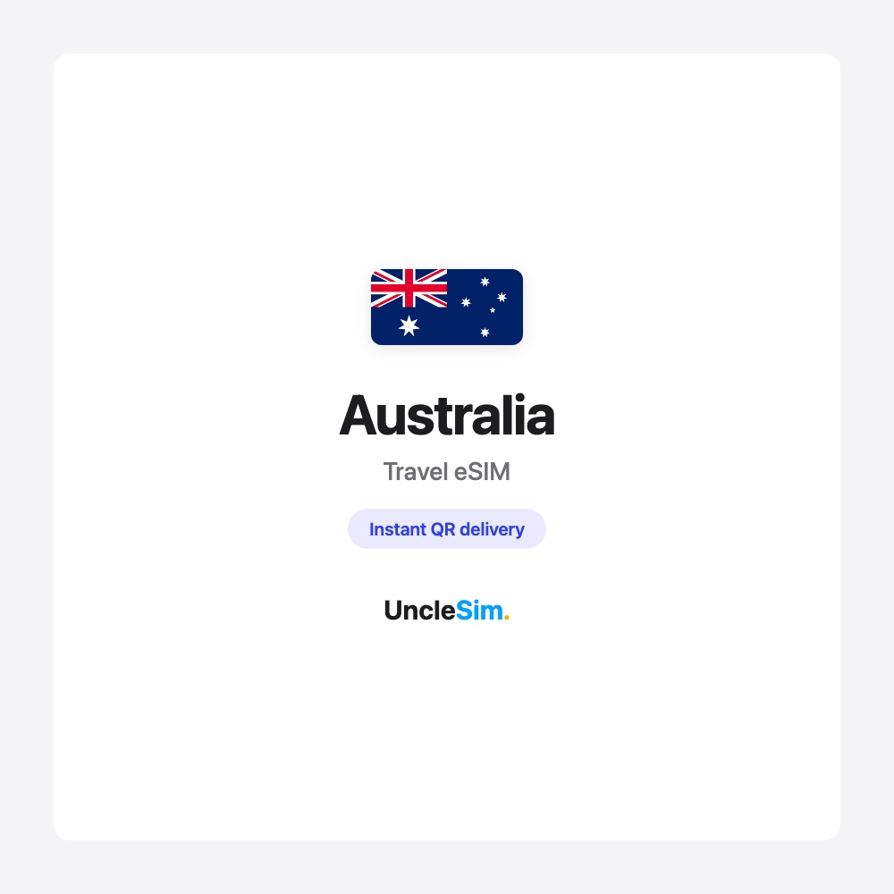 Australia travel eSIM cover card by UncleSim