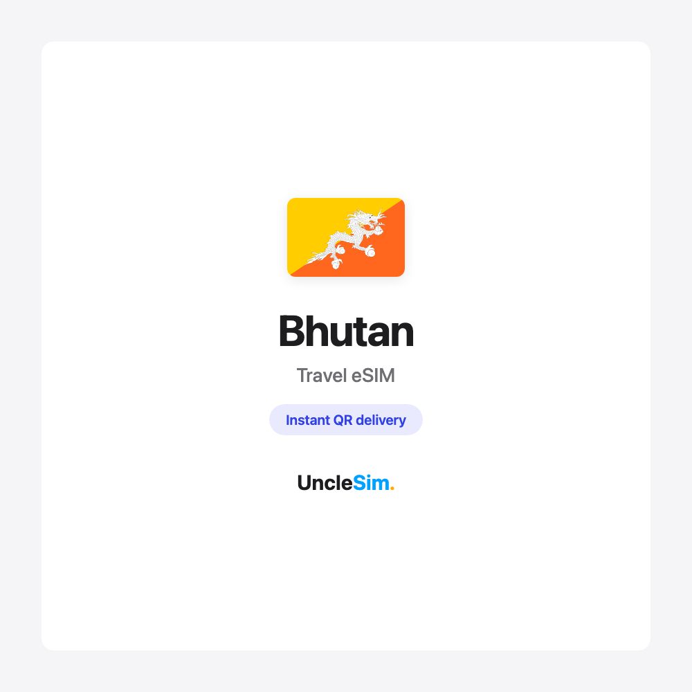 Bhutan travel eSIM cover card by UncleSim