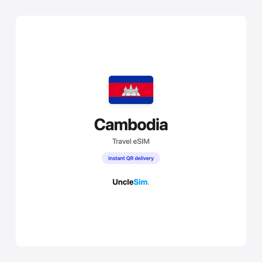 Cambodia travel eSIM cover card by UncleSim