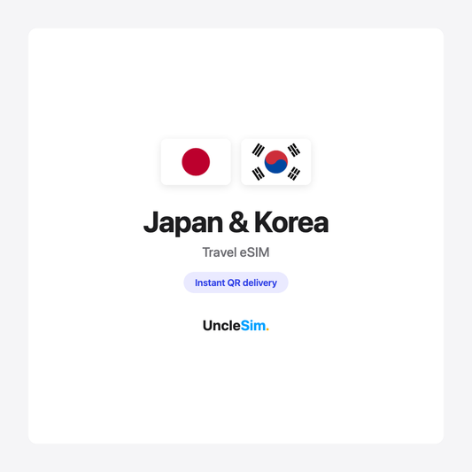 Japan & Korea travel eSIM cover card by UncleSim