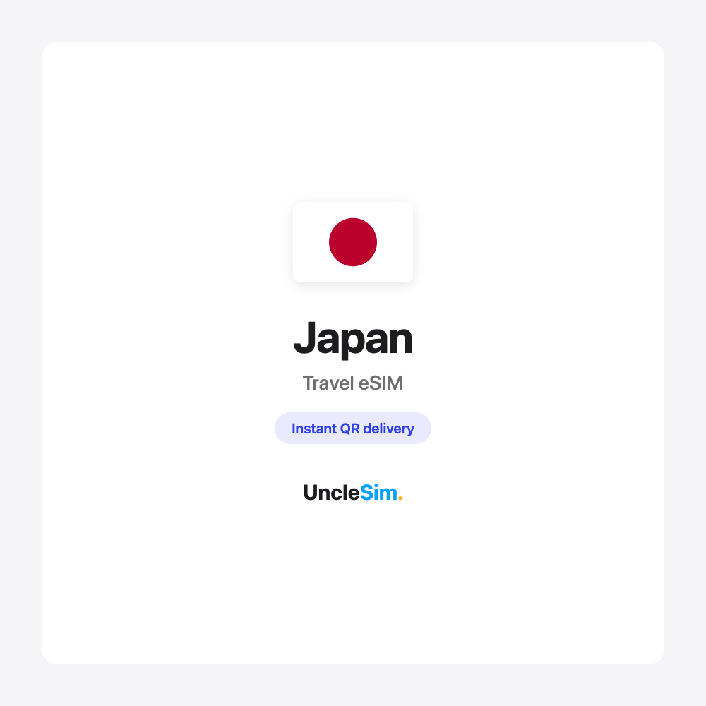 Japan travel eSIM cover card by UncleSim