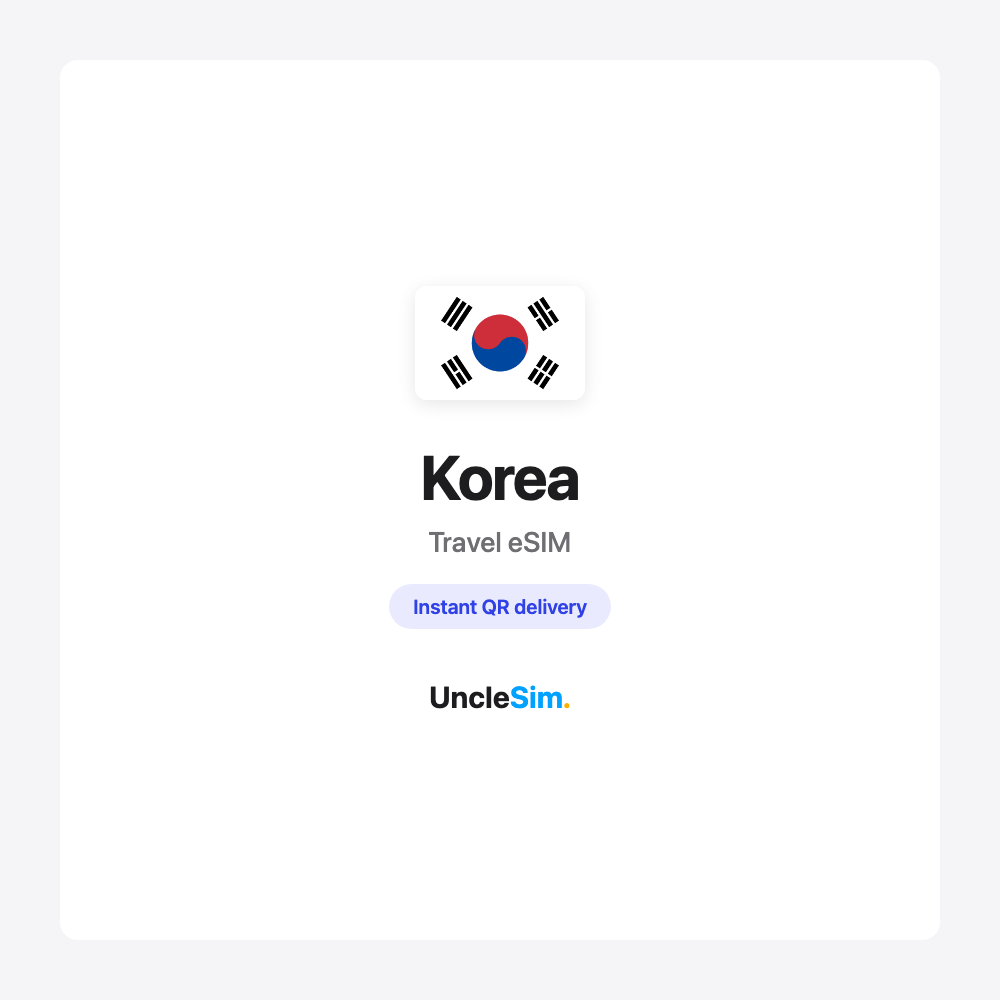 Korea travel eSIM cover card by UncleSim