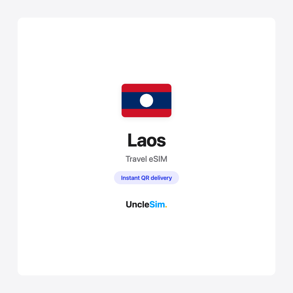 Laos travel eSIM cover card by UncleSim