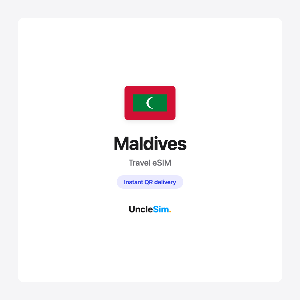 Maldives travel eSIM cover card by UncleSim