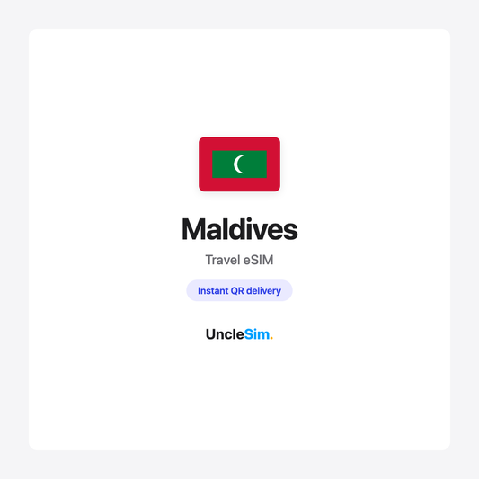Maldives travel eSIM cover card by UncleSim