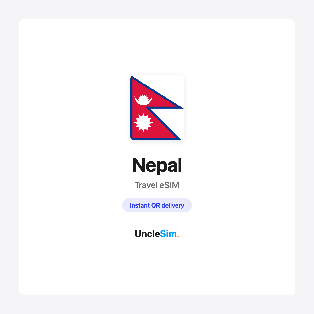 Nepal travel eSIM cover card by UncleSim