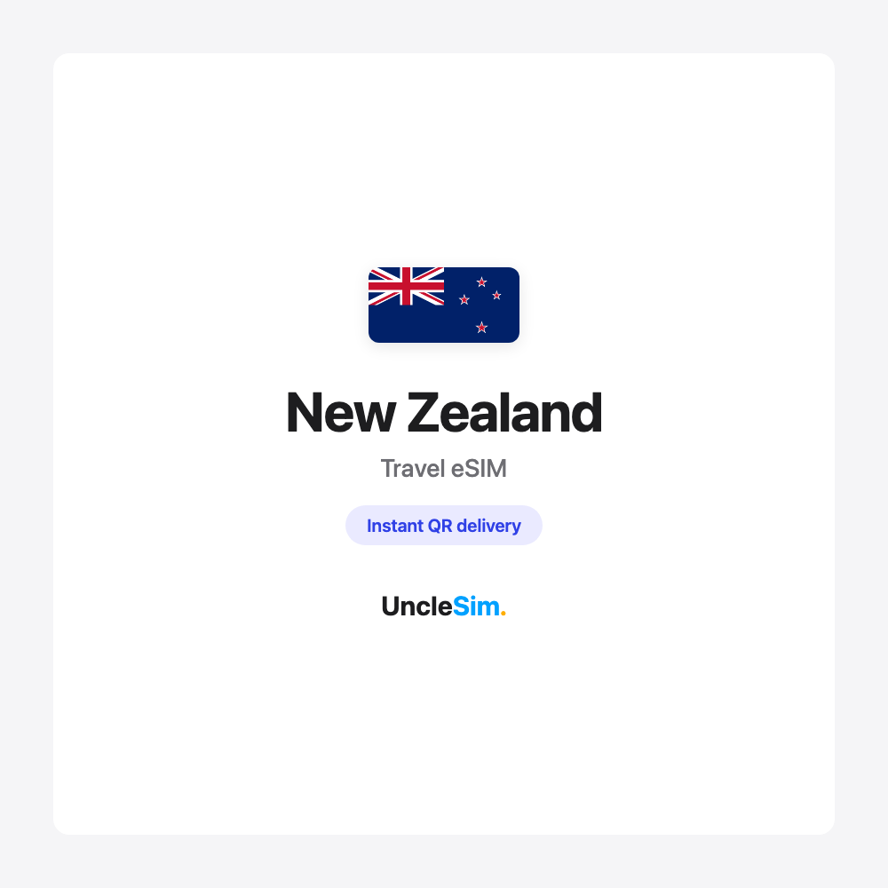 New Zealand travel eSIM cover card by UncleSim