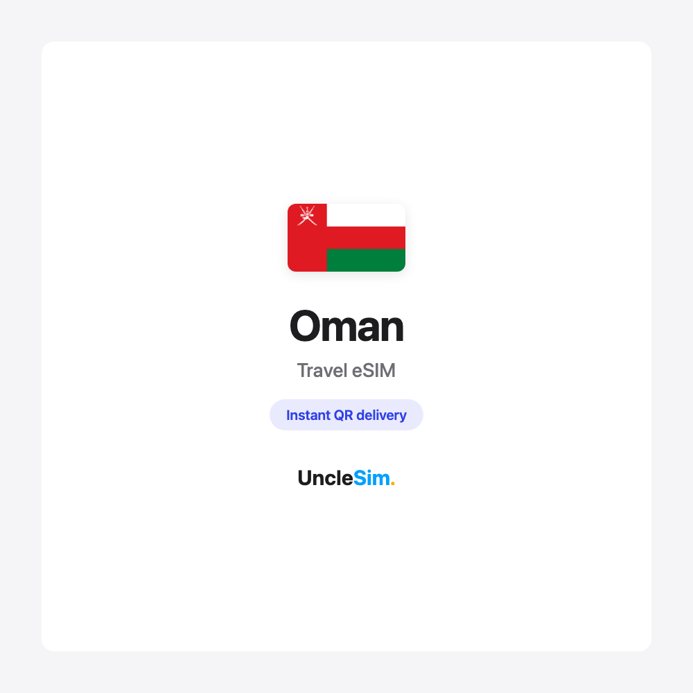 Oman travel eSIM cover card by UncleSim