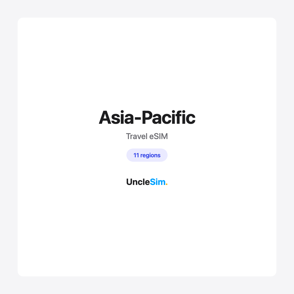 Asia-Pacific travel eSIM cover card by UncleSim