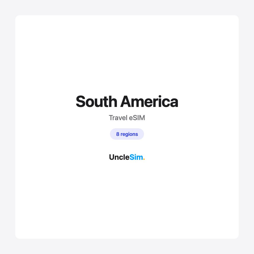 South America travel eSIM cover card by UncleSim