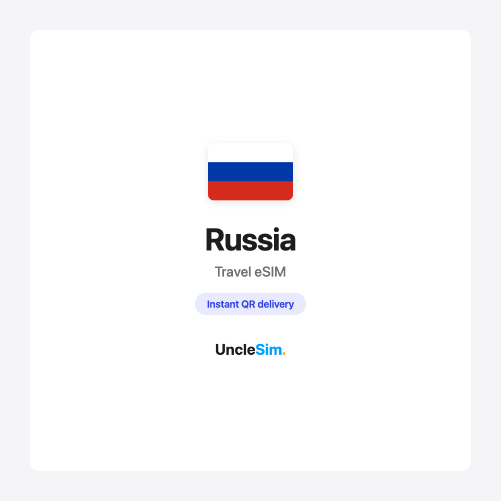 Russia travel eSIM cover card by UncleSim