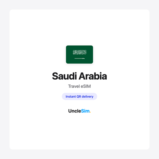 Saudi Arabia travel eSIM cover card by UncleSim