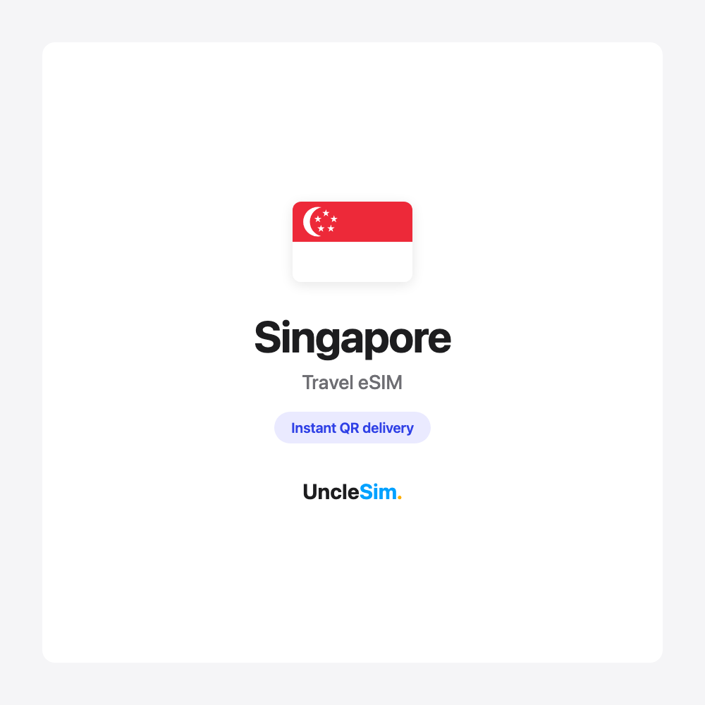 Singapore travel eSIM cover card by UncleSim