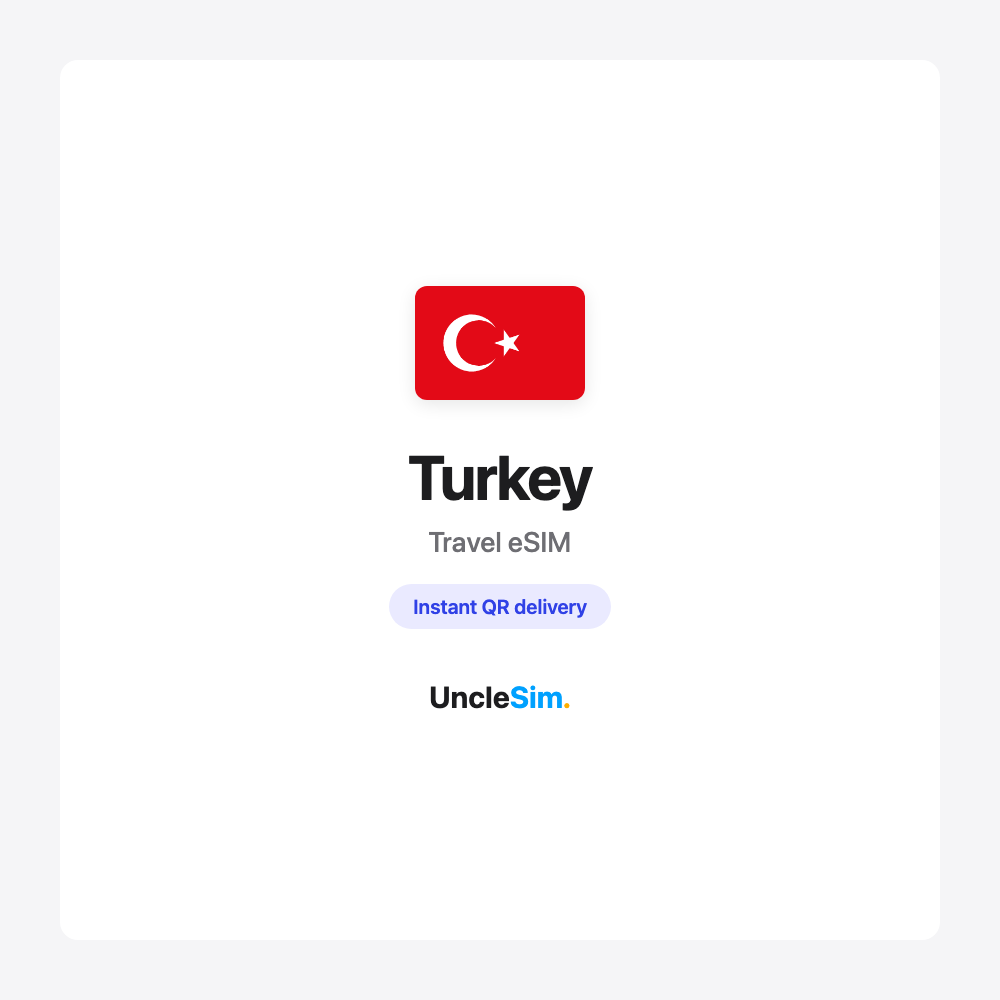 Turkey travel eSIM cover card by UncleSim