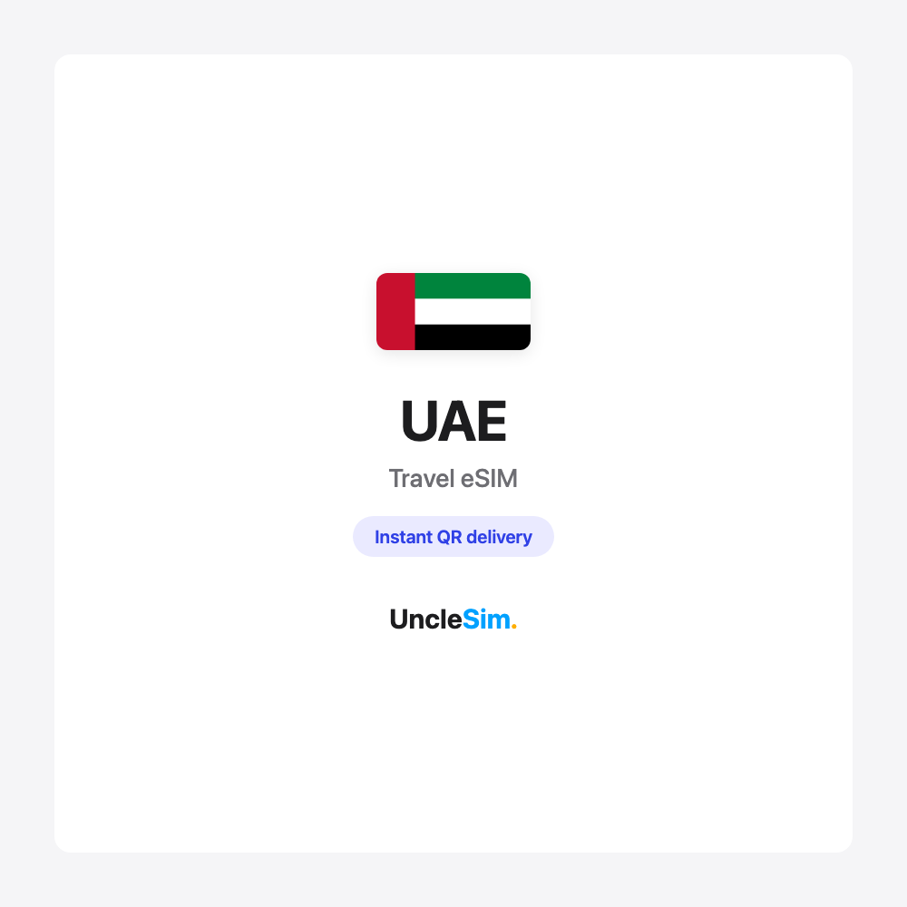 UAE travel eSIM cover card by UncleSim